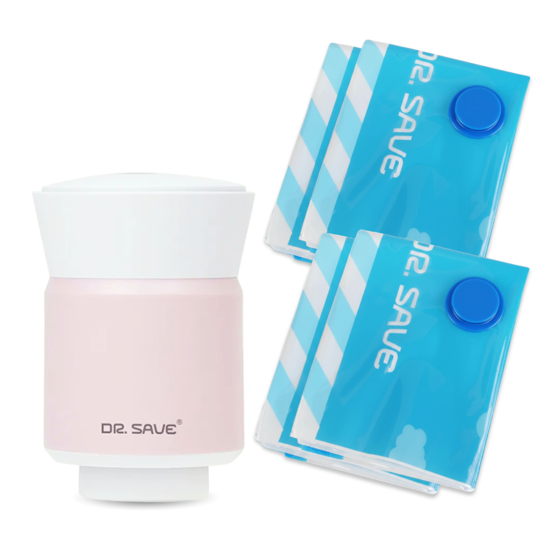 DR.SAVE_ALPHA_pink圧縮袋ブルー_ホームストレージセット
